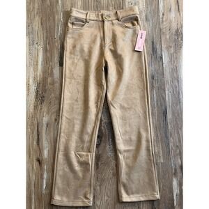 NWT Victory Heart Tan Faux Suede  Straight Leg Pants Girls Size 8